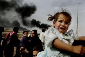 Child flees from Iraq fighting